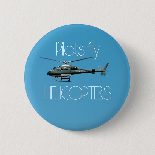 Badge Rond 5 Cm Hélicoptères Pilot (Devant)