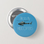 Badge Rond 5 Cm Hélicoptères Pilot (Devant & derrière)