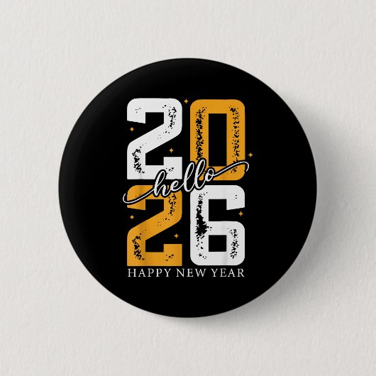 Badge Rond 5 Cm Hello 2026 Happy New Year 2026 New Year's Eve Part (Devant)