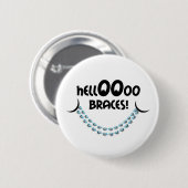 Badge Rond 5 Cm Hello Braces Blue (Devant & derrière)