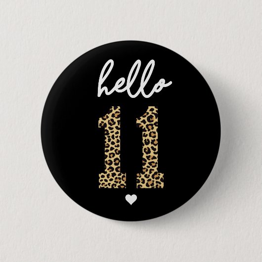 Badge Rond 5 Cm Hello Eleven 11th Birthday celebration (Devant)