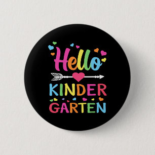 Badge Rond 5 Cm Hello Kindergarten Team Kinder Back to School Teac