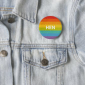Badge Rond 5 Cm Hen Pronomen Straight Rainbow (En situation)