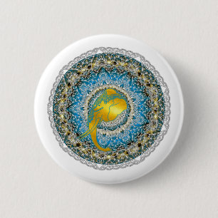 Badge Rond 5 Cm Henna Elephant Mandala Ganesha Cadeaux Mindfulness
