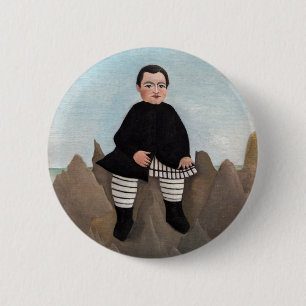 Badge Rond 5 Cm Henri Rousseau - Garçon sur les rochers