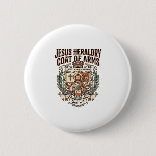 Badge Rond 5 Cm Héraldique de Jésus Blason Héraldique de Jésus Bla
