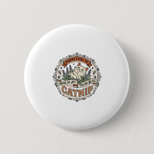 Badge Rond 5 Cm Herbe à Chat Chat Herbe à Chat Vintage Vector Art