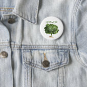 Badge Rond 5 Cm Herbivore Vegan Végétarien Kale Pin Button (En situation)