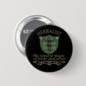 Badge Rond 5 Cm herboriste la sorcière verte (Devant & derrière)