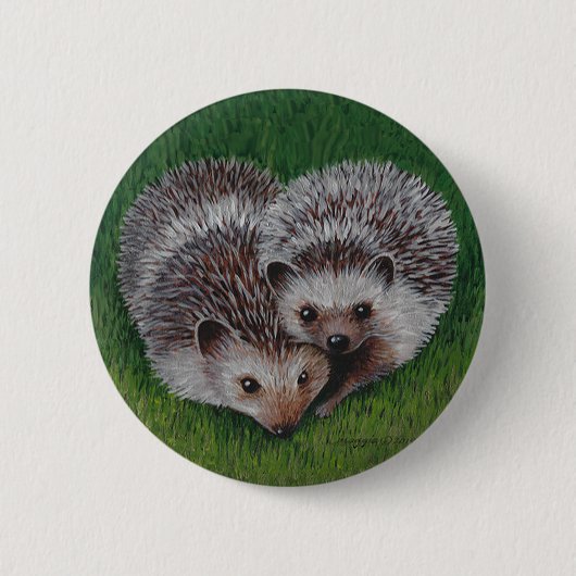 Badge Rond 5 Cm Hérisson (Devant)