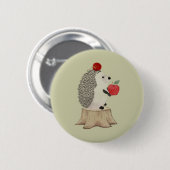 Badge Rond 5 Cm Hérisson (Devant & derrière)