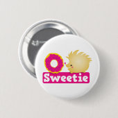 Badge Rond 5 Cm HÉRISSON de bonbon (Devant & derrière)
