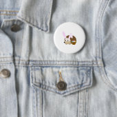 Badge Rond 5 Cm Hérisson de Pâques mignon (En situation)