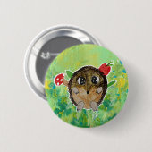 Badge Rond 5 Cm Hérisson Mignon (Devant & derrière)