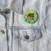 Badge Rond 5 Cm Hérisson Mignon (En situation)