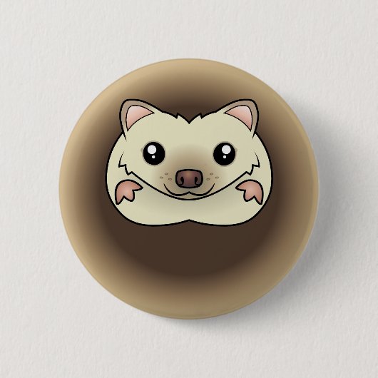 Badge Rond 5 Cm Hérisson nain de dessin animé (Devant)
