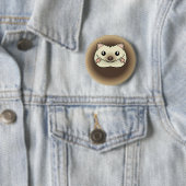 Badge Rond 5 Cm Hérisson nain de dessin animé (En situation)