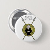 Badge Rond 5 Cm Hérisson Viking sur le bouclier (Devant & derrière)
