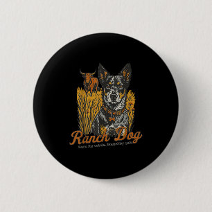 Badge Rond 5 Cm Héritage de ranch Chien Bovins de ferme Vie de la