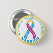 Badge Rond 5 Cm Hernie diaphragmatique congénitale blanc guerrier (Devant & derrière)