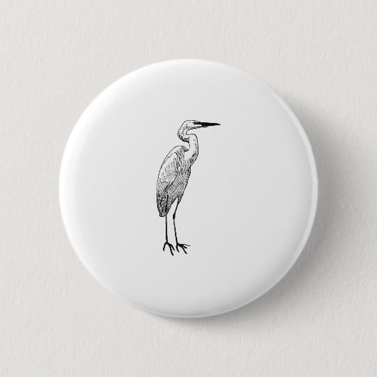 Badge Rond 5 Cm Héron blanc (Devant)