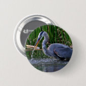 Badge Rond 5 Cm Heron Splash (Devant & derrière)