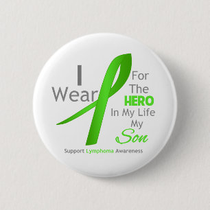 Badge Rond 5 Cm Héros de fils dans ma vie - lymphome