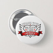 Badge Rond 5 Cm Héros de la santé Merci (Devant & derrière)