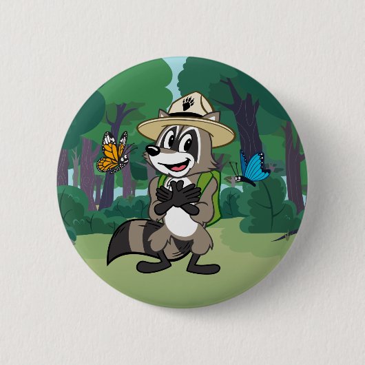 Badge Rond 5 Cm Héros de papillon de Rick | de garde forestière - (Devant)