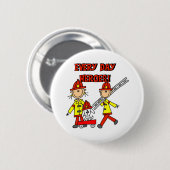 Badge Rond 5 Cm Héros de sapeur-pompier (Devant & derrière)