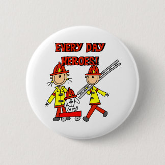 Badge Rond 5 Cm Héros de sapeur-pompier