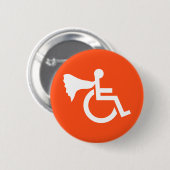 Badge Rond 5 Cm Héros handicapé (Devant & derrière)