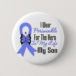 Badge Rond 5 Cm Héros oesophagien de ruban de Cancer mon fils