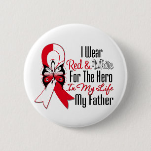 Badge Rond 5 Cm Héros oral de ruban de Cancer mon père
