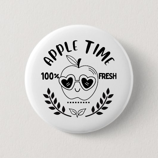 Badge Rond 5 Cm Heure Apple (Devant)