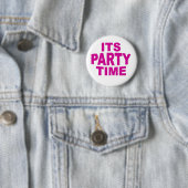 Badge Rond 5 Cm Heure de la partie rose (En situation)