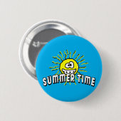 Badge Rond 5 Cm Heure d'été - Joyeux soleil (Devant & derrière)