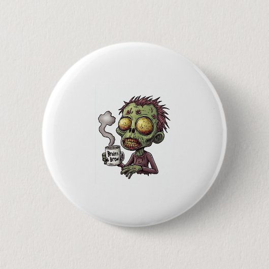 Badge Rond 5 Cm Heure du café Zombie (Devant)
