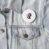Badge Rond 5 Cm Heure du café Zombie (En situation)