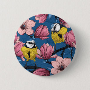 Badge Rond 5 Cm Heure du printemps