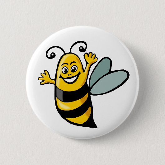 Badge Rond 5 Cm Heureuse abeille (Devant)