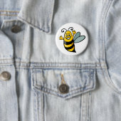 Badge Rond 5 Cm Heureuse abeille (En situation)