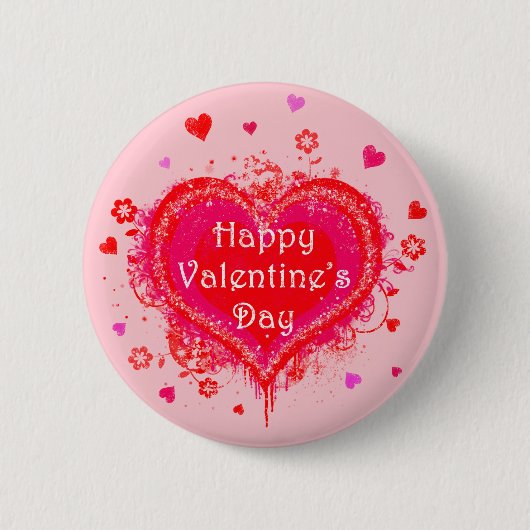 Badge Rond 5 Cm Heureuse Sainte-Valentin (Devant)
