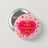 Badge Rond 5 Cm Heureuse Sainte-Valentin (Devant & derrière)