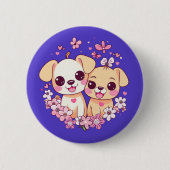 BADGE ROND 5 CM HEUREUSE SAINTE-VALENTIN ! (Devant)