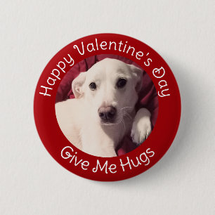 Badge Rond 5 Cm Heureuse Sainte-Valentin mignon Chien Chien Chien 