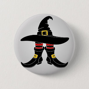 Badge Rond 5 Cm Heureuse sorcière d'Halloween