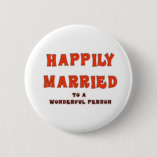 BADGE ROND 5 CM HEUREUSEMENT MARIÉ (Devant)