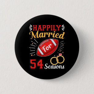 Badge Rond 5 Cm Heureusement mariés depuis 54 saisons 54e annivers