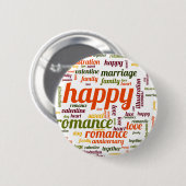 Badge Rond 5 Cm Heureux (Devant & derrière)